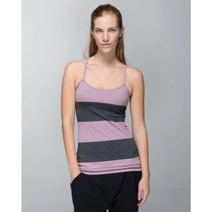 Lululemon Workout Top Yoga Power Y Tank *Luon Gray & Mauve women’s size 4